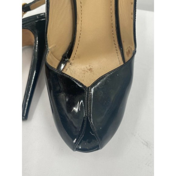 Yves Saint Laurent Glossy Black Slingback Heels - Picture 8 of 12